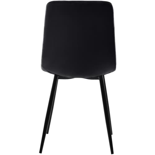 Svarta matrumsstolar, 4-pack – sammetslena, klädda designstolar med metallram & ryggstöd Black