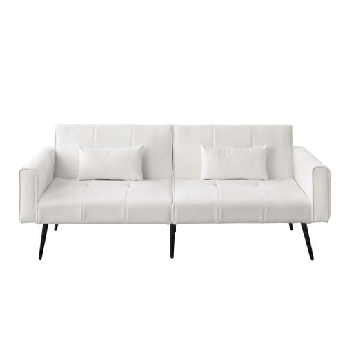 Futon Sovesofa 173 cm, Moderne & Konvertibel som Sofa og Seng, Ideel til Små Rum & Stuer White