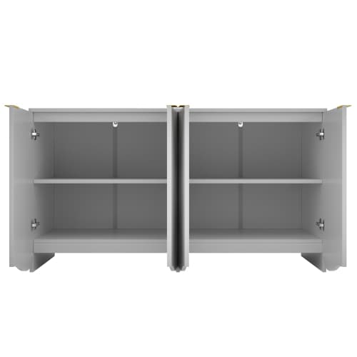Modern skänk med vågmönsterdesign – grå buffé (140×40×85 cm) för matsal & vardagsrum Grey