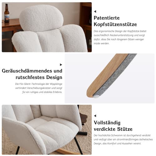 Vit Teddyfåtölj – stoppad och tuftad relaxfåtölj för vardagsrum och sovrum White