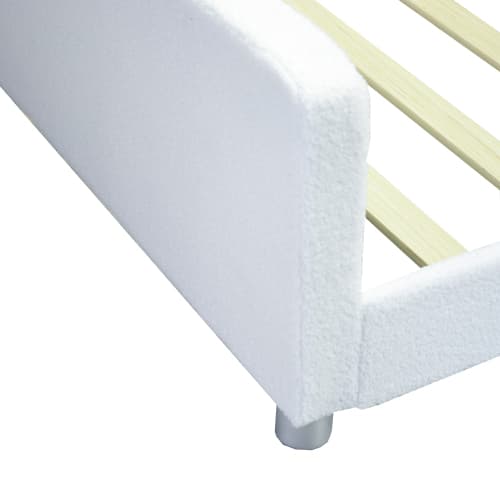 Vit Teddy Spjälsäng 90x200 cm - multifunktionell bäddsoffa med klädda stolar White