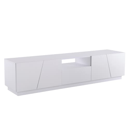 Modernt TV-skåp 170 cm. Diagonal patchwork-stil. White