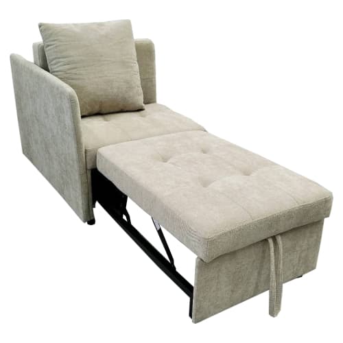 Seng polstret sovesofa 3-i-1 – linned med justerbart ryglæn, multifunktionel sovesofa til små rum (140x200cm) Beige