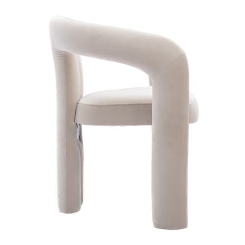 2 set moderna matstolar i sammet - klädda strykstolar, dekorativa för kök/vardagsrum, mjuka fåtöljer Beige