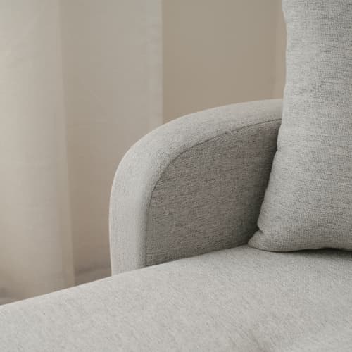 L-formad premium hörnsoffa med schäslong – 3-sits i bomullslinne som andas Grey