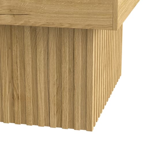 Sofa bord i trælook | Med PB bordplade & MDF base | Moderne design til stue & kontor | Robust & alsidig | 79 x 79 x 46 cm Natural