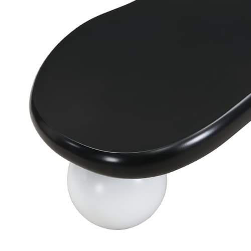 Cloud Style soffbord med LED-belysning – Modernt soffbord med 16 färger & runda ben Black + White