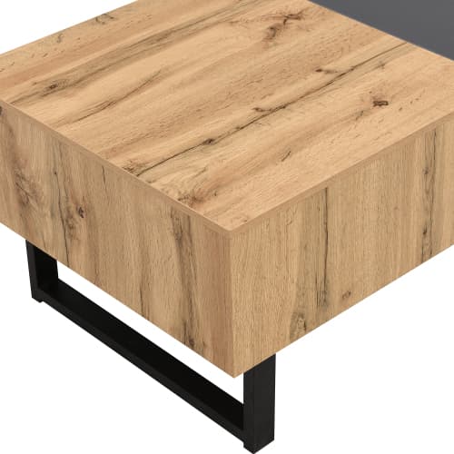 Multifunktionellt modernt skjutbart soffbord med dold förvaring, högkvalitativt trä- och metallstativ Grey