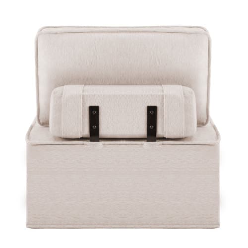 Enkel soffa & sittpuff kombination: Flexibel sittlösning för vardagsrum, sovrum, gästrum eller barnrum White