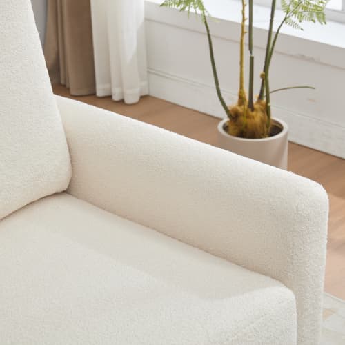 Elfenbensvit 2-sitssoffa med creppstruktur: vardagsrumssoffa med dubbel lådförvaring & modern design lvory