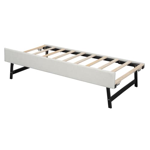 90x200 säng beige - Bäddsoffa med gästsängsfunktion (utdragbar) & USB-port - Multifunktionell design - sängram ingår Beige