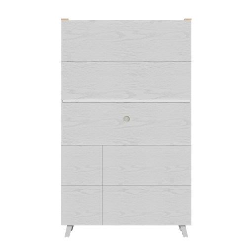 Skänk, vitt träskåp 114 x 40 x 190 cm, lämplig för vardagsrum och matsal White