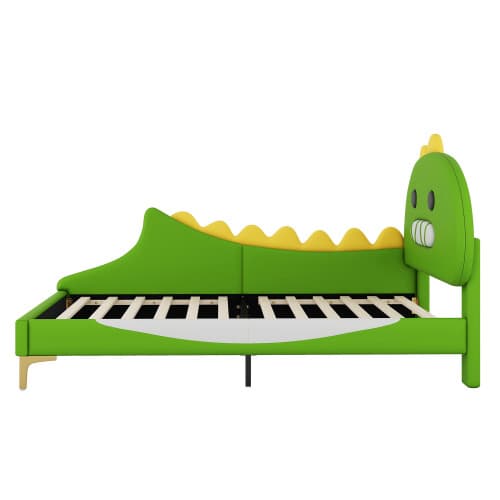 Grön dinosauriesäng 90x200 cm | Lekfull platt säng Green