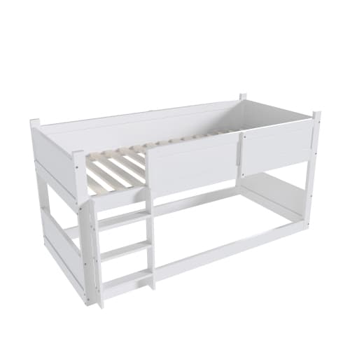 Trippelrum säng 90x200 cm | Säkerhetsstaket | Spjälsäng i vitt White