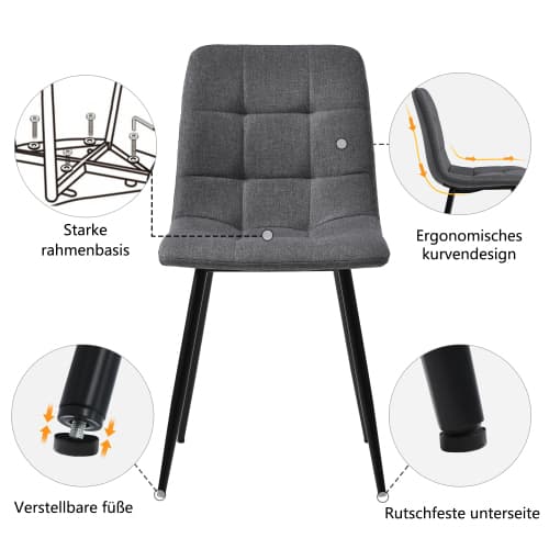 Matgrupp 117cm\", \"köksbord med stolar\", \"grå linnedstolar\", \"gyllene bordsben Gray