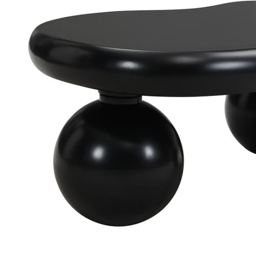 Svart moln bäddsoffa med LED (16 färger) – Modernt soffbord i molndesign med runda ben för vardagsrum/barnrum Black