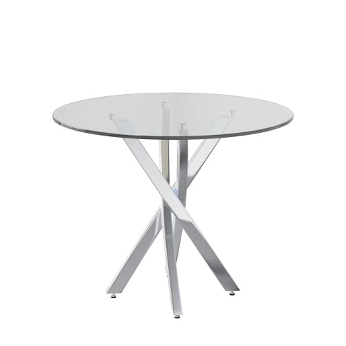 Spisebordssæt med 2 stole & 80x80 cm glasplade - Galvaniserede bordben, grå stole, sølv silver