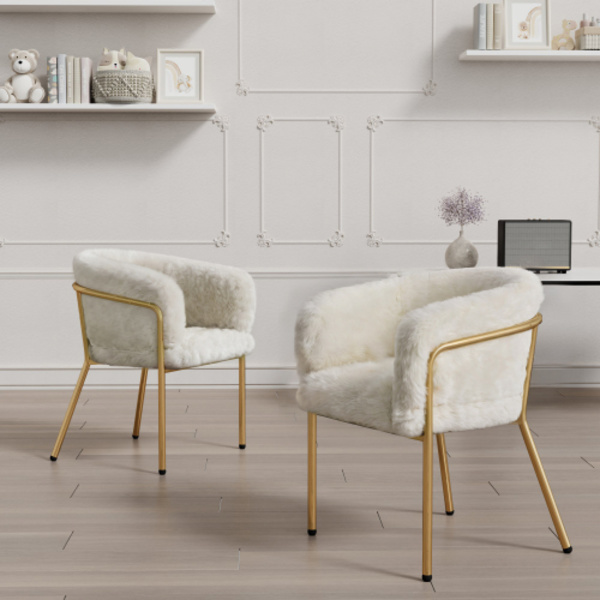 Fritidsstol, enkel, sminkstol, vardagsrum och sovrum, lätt lyx, matrumsstol, med fyra metallben Beige