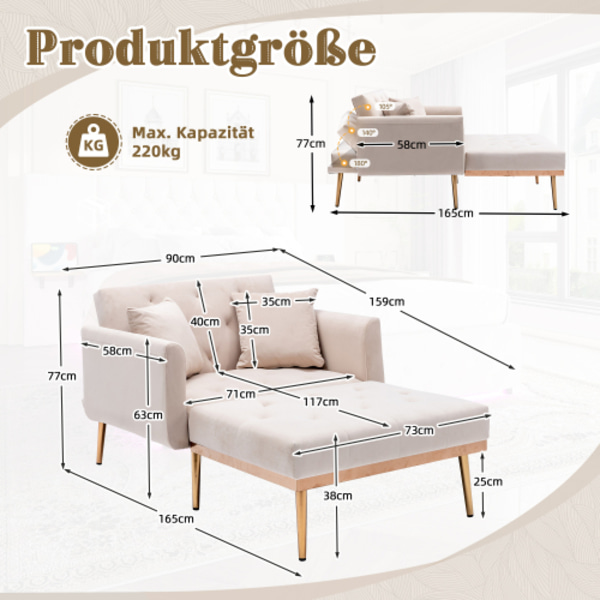 Modern stolsats i beige – justerbart vardagsrum för varje hem Beige