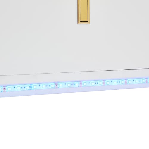 LED Skænk 150 cm Bred Med 2 Døre & 2 Skuffer, Multifunktionel Kommode & Highboard Med Belysning White