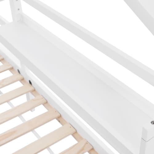 Säng med förvaringshylla 90x200 Vit white
