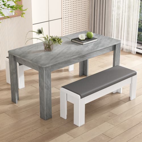 Matbord, modernt matbord, robust matbord, bord med fyra ben Grey