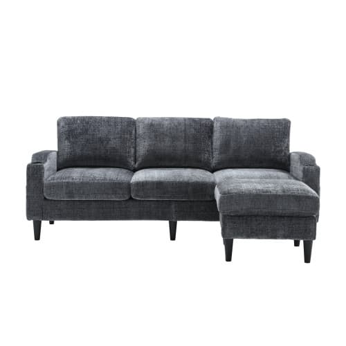 Premium 4-sits soffgrupp med pall | Samoptik & Multifunktion | Elegant vardagsrumslösning med förvaringsutrymme Gray