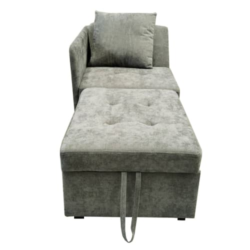 3-i-1 sovesofa lavet af linned – polstret seng med justerbart ryglæn, pladsbesparende multifunktionel sovesofa til små rum Gray