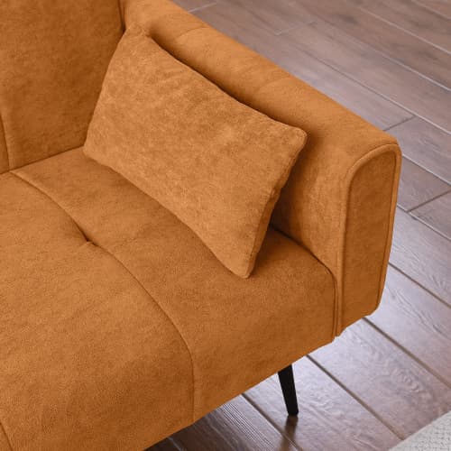Futon Sovesofa 173cm Modulær & Foldbar, Polstret Til Små Rum, Komfortabel Sovesofa til Lejligheder orange