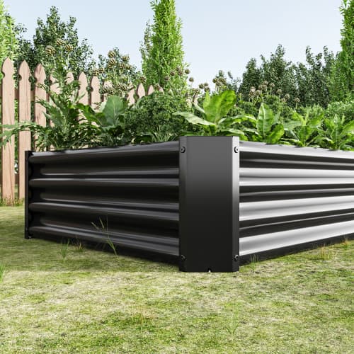 Metallbädd – rostfritt stålkit för trädgård, grönsaker och blommor Black
