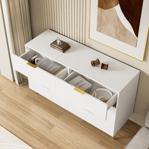 Elegant skänk med modern design, byrå och gott om förvaringsutrymme White