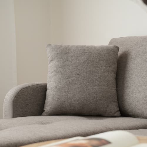 L-formad hörnsoffa med schäslong – modern 3-sitssoffa i bomullslinne som andas Antique Dark Grey