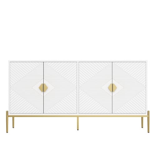 Skænk 162x80cm, Moderne opbevaringsskab & kommode, Alsidig til stue & spisestue White