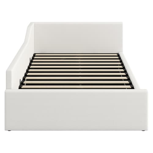 Vadderad dagbädd 140x200cm beige - Med praktisk förvaring, modern bäddsoffa & bekväm solbädd Beige