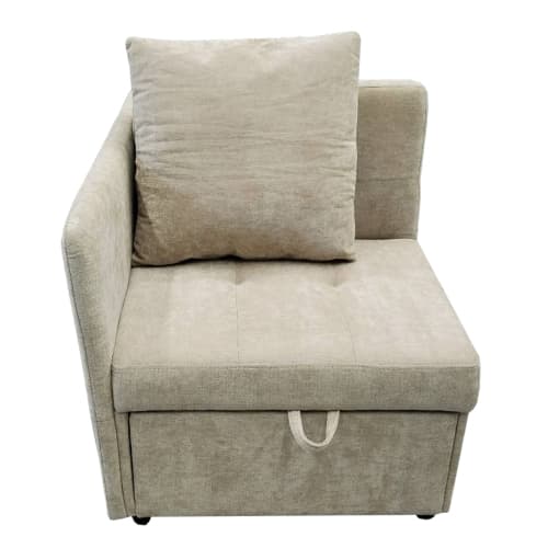 Seng polstret sovesofa 3-i-1 – linned med justerbart ryglæn, multifunktionel sovesofa til små rum (140x200cm) Beige