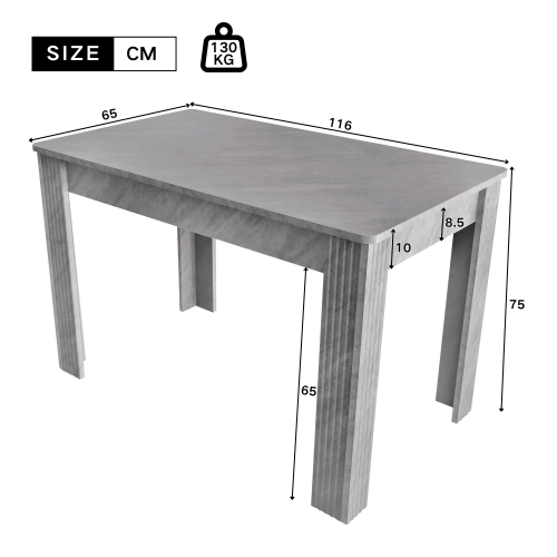 Matbord, modernt matbord, robust matbord, bord med fyra ben Grey
