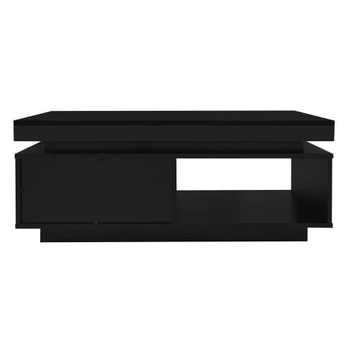 Högblank LED-soffa (100 cm) – Med låda & 50 kg kapacitet – Modernt sidobord Black