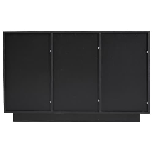 Modern svart LED skänk 120cm - marmoroptik & Bluetooth-ljusstyrning - Vertikal belysning - Praktisk vardagsrumsmöbel Black