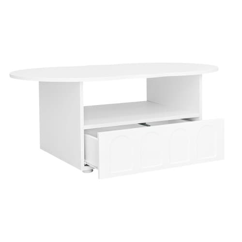 Molnigt soffbord med lådor – Modern design för ditt vardagsrum White