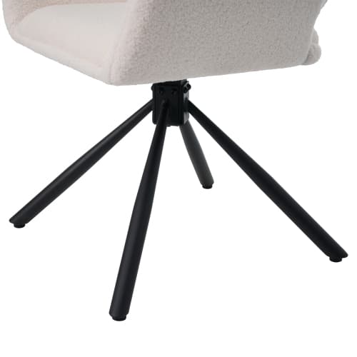 Vridbar, Sherpa-tyg, 2-set, Med handledare, Modern och enkel, Matsalsstol, Vit White