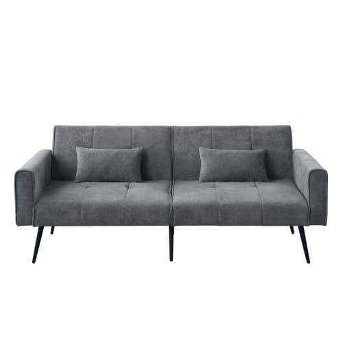 Foldbar sovesofa med justerbart ryglæn, futon som sofa og seng, til lejligheder og små rum Grey