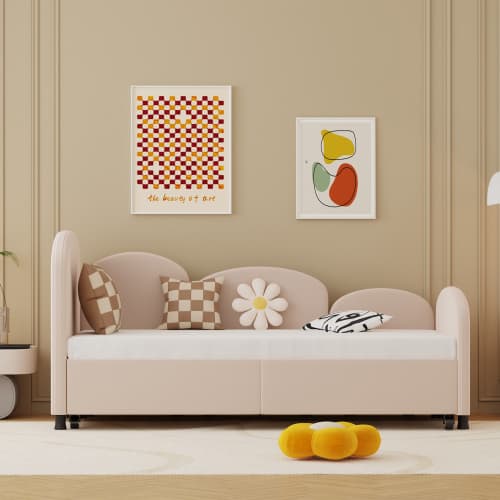 SOFTSEA Bäddsoffa med förvaring och sittdyna - Modern soffa för vardagsrum och barnrum Pink