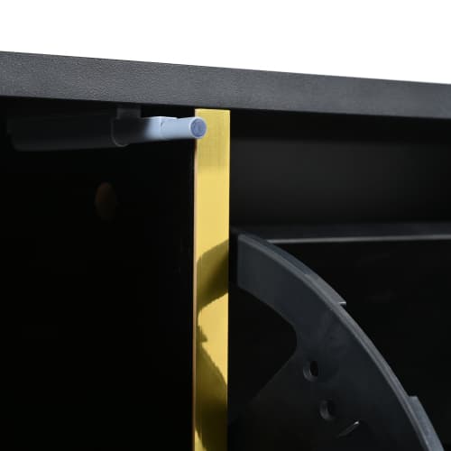 Skoskab 80 cm sort med 16-farvet LED-belysning, højglans front & opbevaring Black