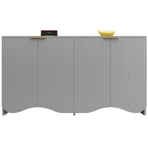 Modern skänk med vågmönsterdesign – grå buffé (140×40×85 cm) för matsal & vardagsrum Grey