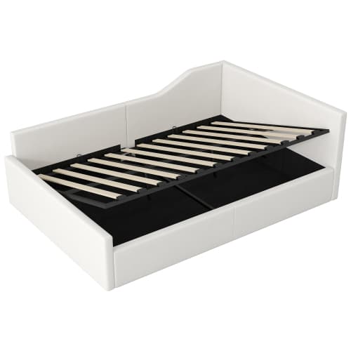 Vadderad dagbädd 140x200cm beige - Med praktisk förvaring, modern bäddsoffa & bekväm solbädd Beige
