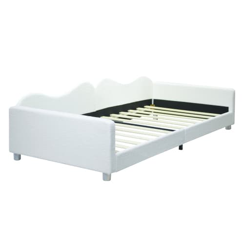Vit Teddy Spjälsäng 90x200 cm - multifunktionell bäddsoffa med klädda stolar White