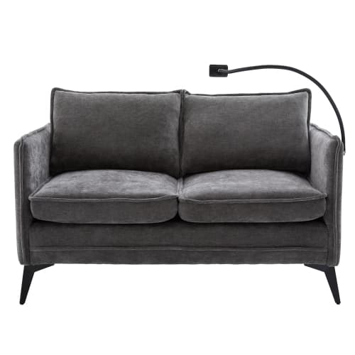 Modern dubbelsoffa med förvaring & smarta funktioner – bekväm tygsoffa för små rum Gray