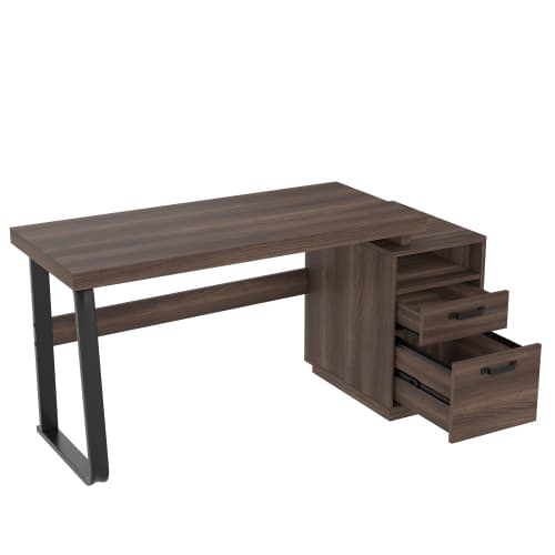 Modernt skrivbord 135x54 cm – Minimalistisk design med MDF-skiva & stålrörsram, multifunktionell & tyst Brown