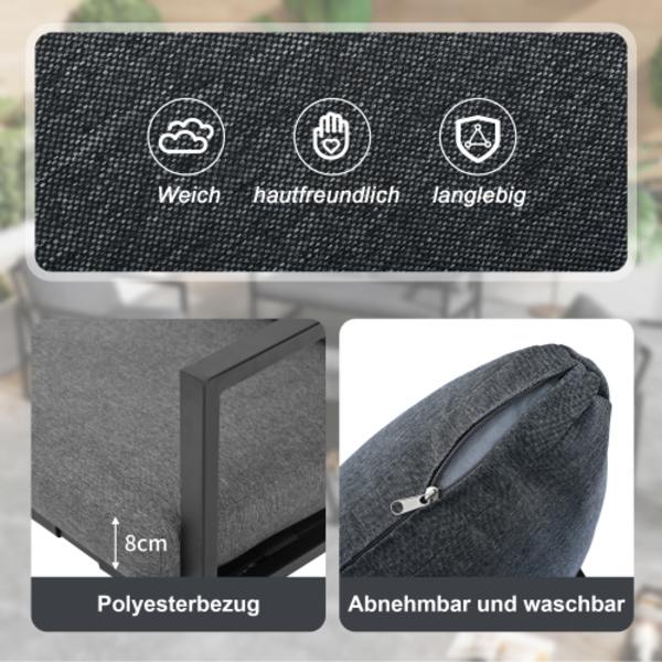 Trädgårdsmöbler Sittgrupp Trädgårdsset, Gardenlounge för 4 personer, med Soffa, Soffbord & Kuddar Black