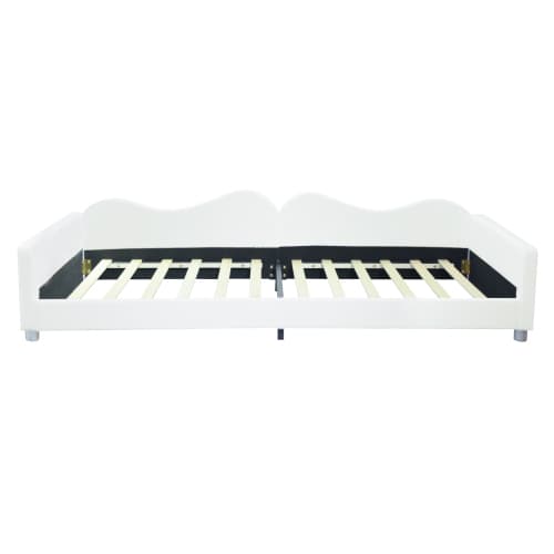 Vit Teddy Spjälsäng 90x200 cm - multifunktionell bäddsoffa med klädda stolar White